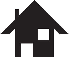 Black house silhouette with chimney