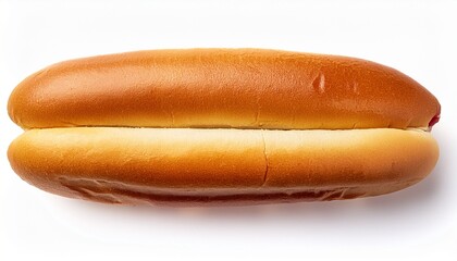 Whole Hot Dog Buns Top View Isolated On White Background