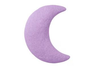 Purple fluffy crescent moon toy 3d rendering