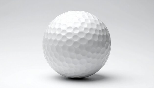“Close-up of white golf ball with dimpled texture placed on smooth light surface against neutral background” - Powered by Adobe
