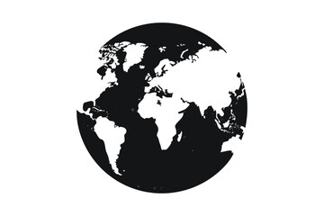 Global World Map Silhouette Earth Planet International Travel Concept