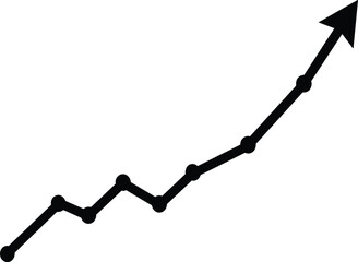 Upward Trend Line Chart Arrow Showing Growth and Progress