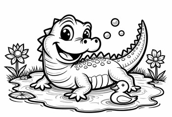 Obraz premium Cute Alligator Illustration 2
