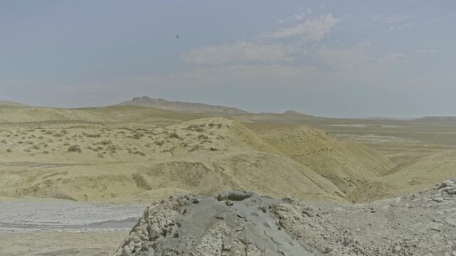 Wide Angle View of Gobustan Mud Volcano &ndash; 4K Azerbaijan Footage