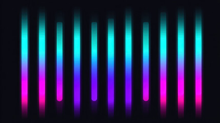 Abstract neon vector wall with glowing cyan and pink vertical columns and black gaps