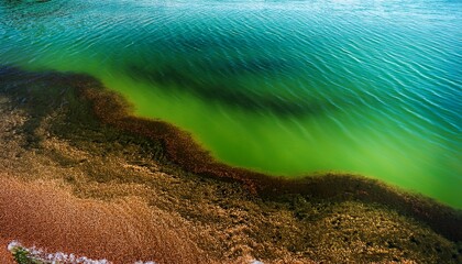 A Green Body Of Water With A Brownish Tint