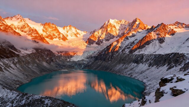 Witness nature’s daily masterpiece as the sun ignites rugged granite faces and evergreen forests in warm light, painting an epic landscape that inspires adventure - Powered by Adobe