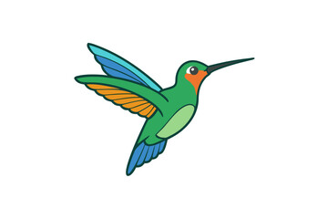 Humming bird cartoon art vector art illustration