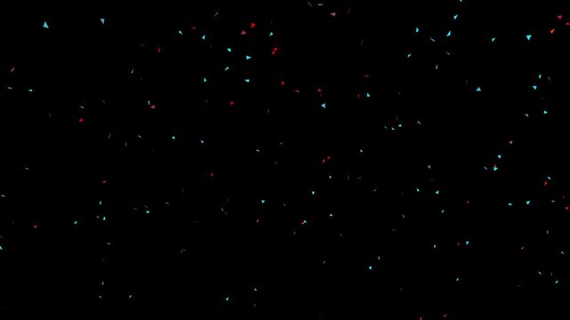 Colorful fireworks confetti explodes on white background, animation of the explosion and fall of confetti in 4k video. confetti bomb effect from the inside glitter background with gold slowly falling 