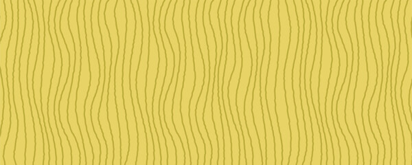 Wavy stripes pattern with hand drawn pencil like lines in muted yellow tones. Wavy groovy line background with soft textured flow. Great for fabric wrapping paper and branding