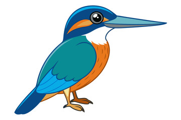kingfisher bird vector art white background