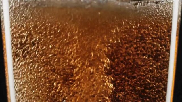 Close up of beer glass.