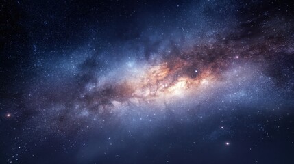 Fototapeta premium Beautiful milky way galaxy with stars. Night sky background with cosmic dust and nebula. Deep space scene for astronomy and science concept.