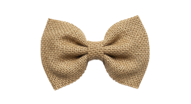 Rustic Christmas Burlap Bow for Holiday Decor and Gift Wrapping on a Transparent Background PNG Image