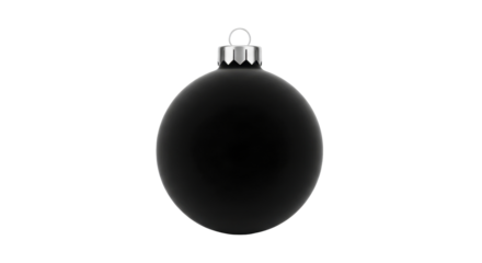 Single matte Christmas ornament with silver cap on a transparent background PNG image file
