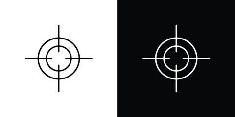 Aim icons vector symbol with editable stroke lines for web designs