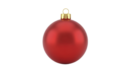 Red Christmas tree ornament with gold cap on a transparent background PNG image PNG file