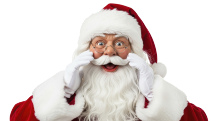 Shocked Santa on a transparent background, PNG image, PNG file