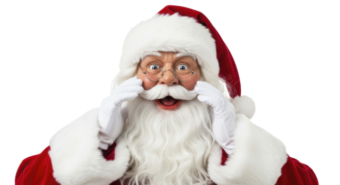 Shocked Santa on a transparent background, PNG image, PNG file - Powered by Adobe