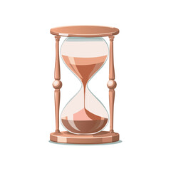 Classic Hourglass Sand Timer with Flowing Grains of Time Illustration