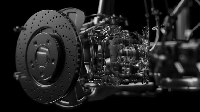 Transparent brake mechanism: inner workings of the system.