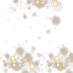 Abstract background of glittering vintage lights in silver and white. Sparkling particles and stars create a magical festive effect on a transparent background suitable for holiday PNGs.