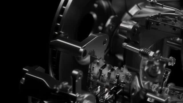 Glass-like components, working units of the brake system.