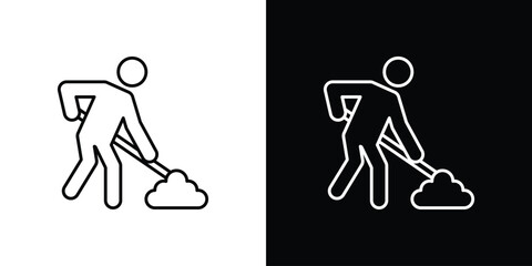 Construction icons vector symbol with editable stroke lines for web designs