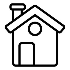 Simple home icon: building, outline, real estate
