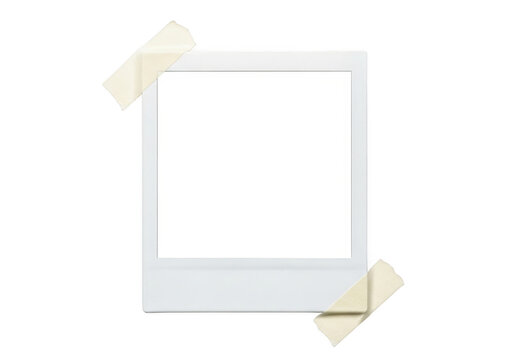 Blank polaroid frame isolated on transparent background