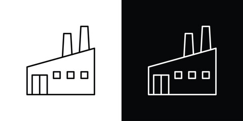 Obraz premium Factory icons vector symbol with editable stroke lines for web designs