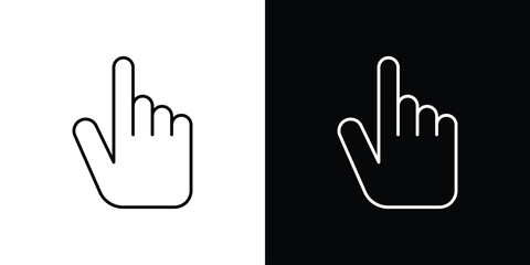 Fototapeta premium Finger icons vector symbol with editable stroke lines for web designs