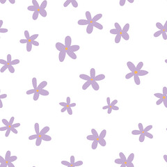 Seamless pattern with spring flowers. Vector illustration on white background. It can be used for wallpapers, wrapping, cards, patterns for clothes and other.