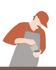 Barista Coffee Vector