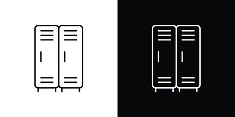 Lockers icons vector symbol with editable stroke lines for web designs