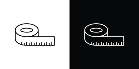 Meter tape icons vector symbol with editable stroke lines for web designs
