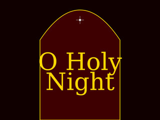 Editable text effect for O Holy Night with golden lettering on dark background