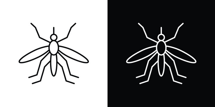 Mosquito icons vector symbol with editable stroke lines for web designs