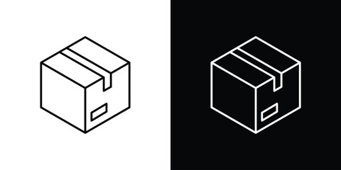 Package icons vector symbol with editable stroke lines for web designs