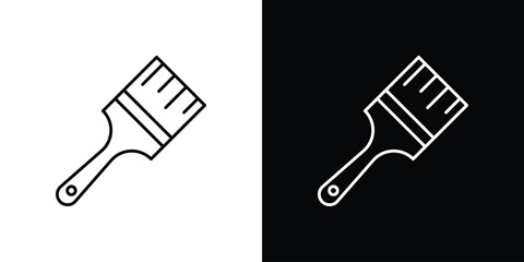 Paint brush icons vector symbol with editable stroke lines for web designs