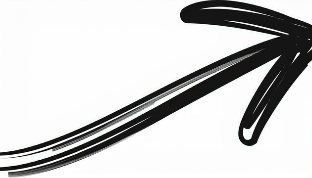 simple hand drawn diagonal arrow pointing up and to the right