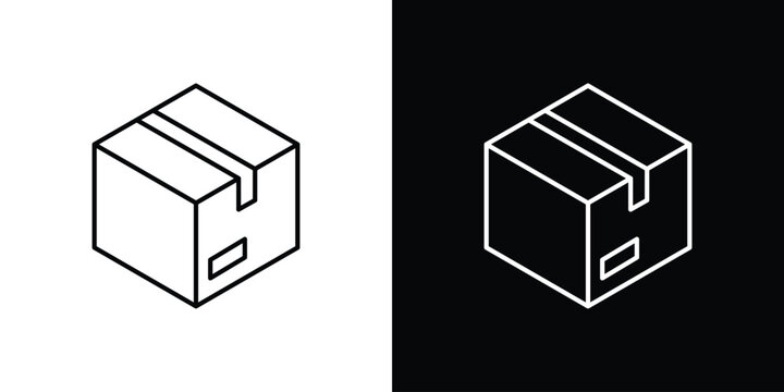 Package icons vector symbol with editable stroke lines for web designs