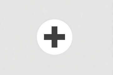 Simple plus sign icon on a light gray background