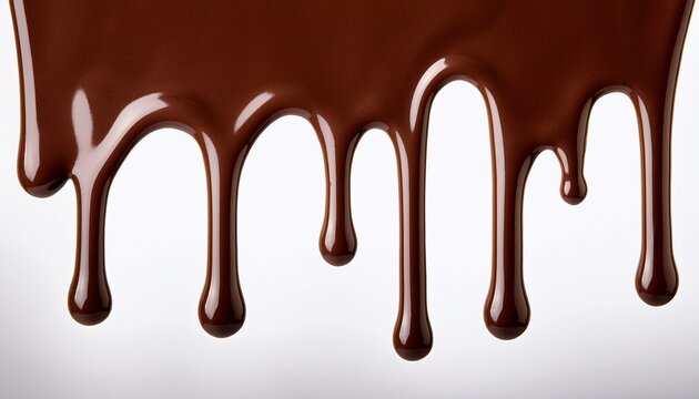 melted chocolate drips down a white surface