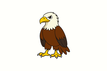 Eagle bird cartoon art vector illustration