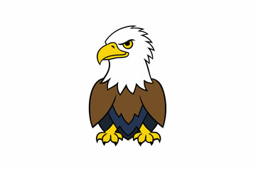 Eagle bird cartoon art vector illustration