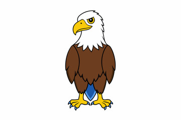 Eagle bird cartoon art vector illustration