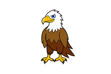 Eagle bird cartoon art vector illustration