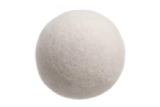 White wool felt ball with soft texture