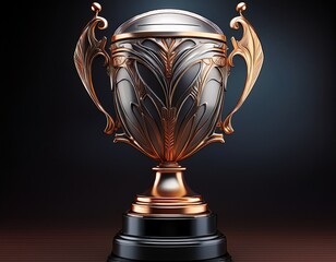 sleek metallic trophy on dark base